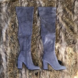 Grey over-the-knee boots